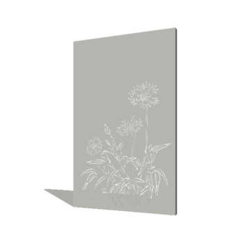 Powder coated steel panel cornflower 120 x 6 x 190 cm