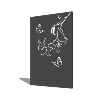 Powder coated steel panel lily 120 x 6 x 190 cm