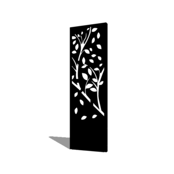 Powder coated steel panel tree part 4 60 x 6 x 190 cm