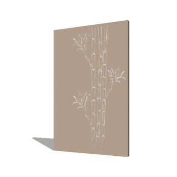 Powder coated steel panel bamboo 120 x 6 x 190 cm