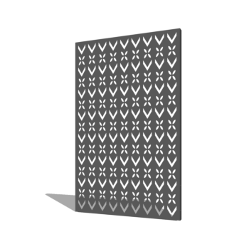 Powder coated steel panel roof motif composition 1 120 x 6 x 190 cm