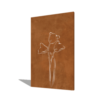 Corten steel panel tulip symmetrical 120 x 6 x 190 cm