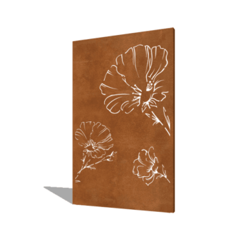 Corten steel panel poppy 120 x 6 x 190 cm
