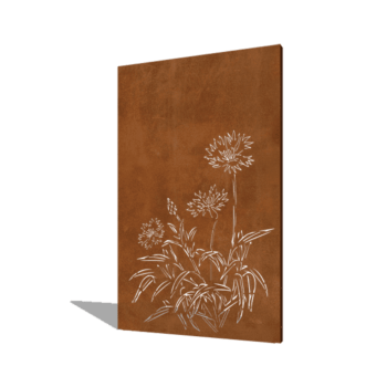 Corten steel panel cornflower 120 x 6 x 190 cm