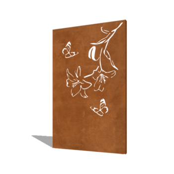 Corten steel panel lily 120 x 6 x 190 cm