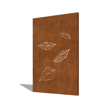 Corten steel panel small falling leaves 120 x 6 x 190 cm