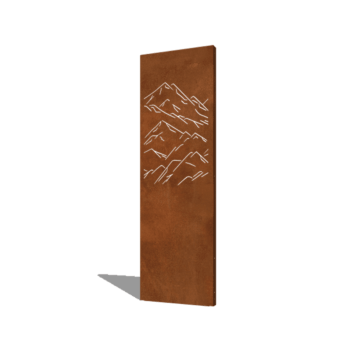 Corten steel panel mountains composition 1 60 x 6 x 190 cm