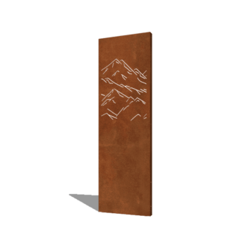 Corten steel panel mountains composition 3 60 x 6 x 190 cm