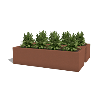 Powder coated steel balcony planter 60 cm