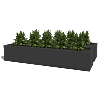 Powder coated steel balcony planter 80 cm