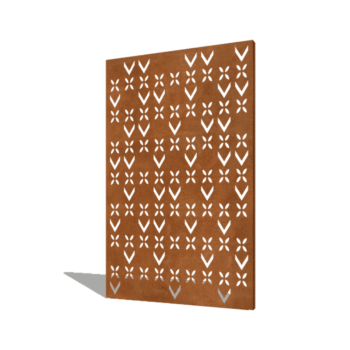 Corten steel panel roof motif composition 5 120 x 6 x 190 cm