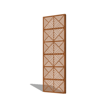Corten steel panel lines composition 1 60 x 6 x 190 cm