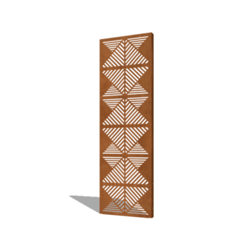 Corten steel panel lines composition 2 60 x 6 x 190 cm