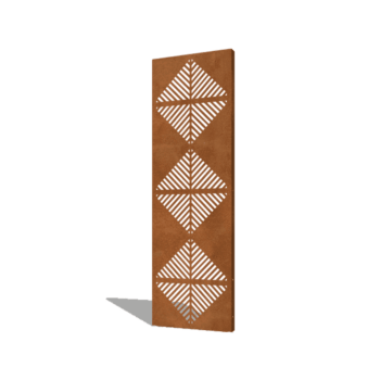 Corten steel panel lines composition 4 60 x 6 x 190 cm