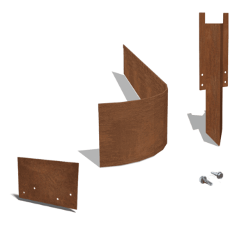 Corten steel border edge FLEX flattened 23 cm complete set per 24 metres
