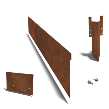 Corten steel border edge flattened 13 cm complete set per 15 metres