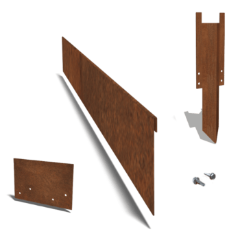 Corten steel border edge flattened 23 cm complete set per 24 metres