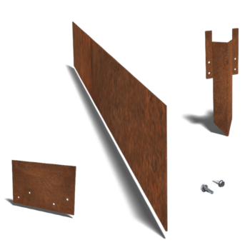 Corten steel border edge straight 15 cm complete set per 15 metres
