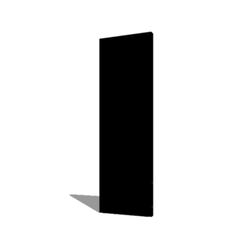 Powder coated steel panel base 60 x 6 x 190 cm