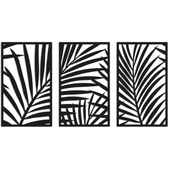 Metal wall decor Ferns 3-parts