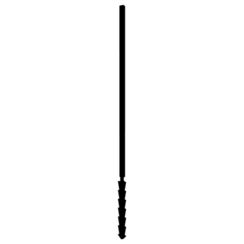 Powder coated garden panel post straight with support pin 190 x 6 x 3 cm