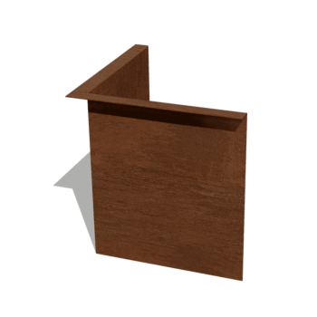 Corten steel border edge angled 34 cm inside corner