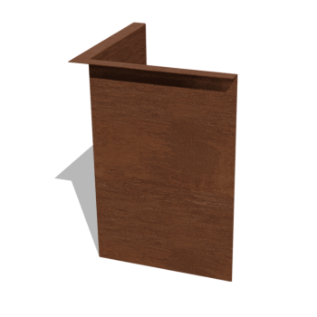 Corten steel border edge angled 45 cm inside corner