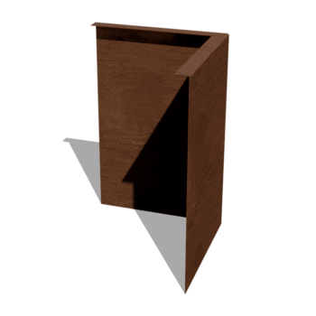 Corten steel border edge angled 45 cm outside corner