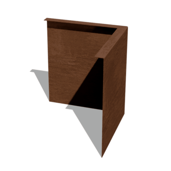 Corten steel border edge angled 34 cm outside corner