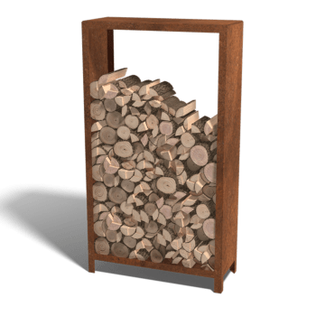 Corten steel log storage Indiana 180 x 100 x 40 cm