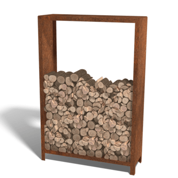 Corten steel log storage Indiana 180 x 120 x 40 cm