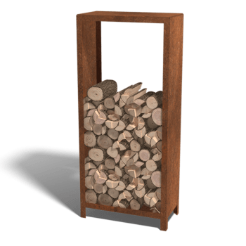 Corten steel log storage Indiana 180 x 80 x 40 cm