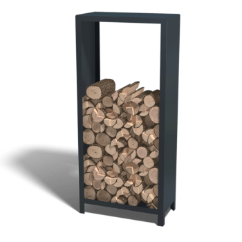 Powder-coated steel log storage Indiana 180 x 80 x 40 cm