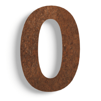 Corten steel house number 0 - 15 cm