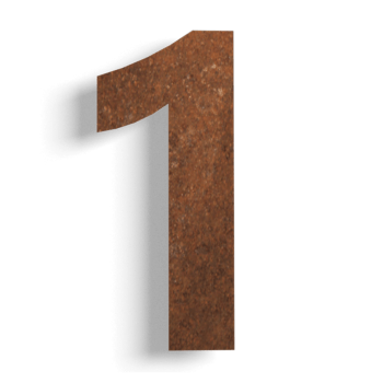 Corten steel house number 1 - 30 cm