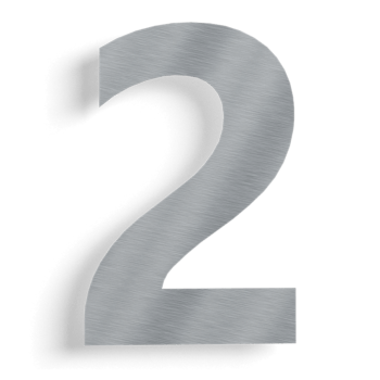 Stainless steel house number 2 - 15 cm