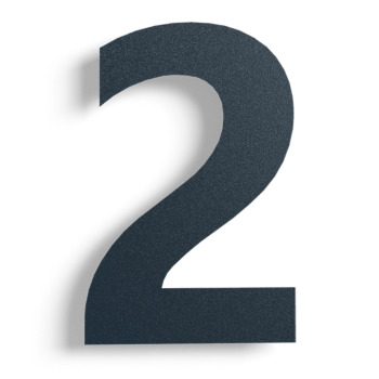 Black Stainless steel house number 2 - 15 cm