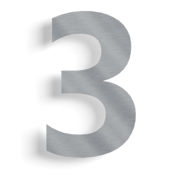 Stainless steel house number 3 - 30 cm