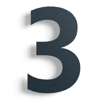 Black Stainless steel house number 3 - 15 cm