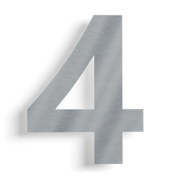 Stainless steel house number 4 - 30 cm