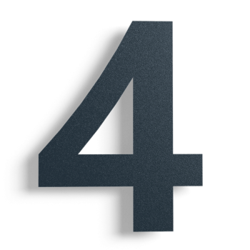 Black Stainless steel house number 4 - 15 cm