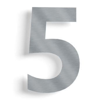 Stainless steel house number 5 - 30 cm