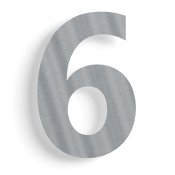 Stainless steel house number 6 - 50 cm
