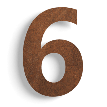 Corten steel house number 6 - 50 cm