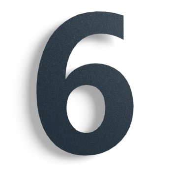 Black Stainless steel house number 6 - 50 cm