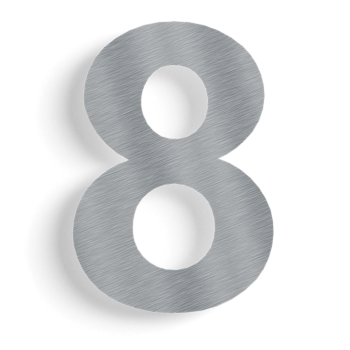 Stainless steel house number 8 - 15 cm
