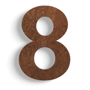 Corten steel house number 8 - 50 cm