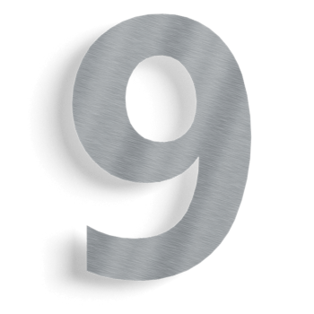Stainless steel house number 9 - 15 cm