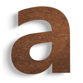 Corten steel house number a - 15 cm