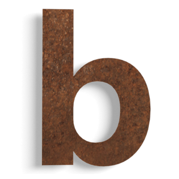 Corten steel house number b - 22 cm